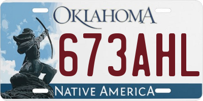 OK license plate 673AHL