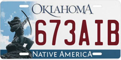 OK license plate 673AIB
