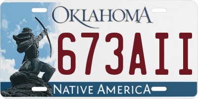 OK license plate 673AII