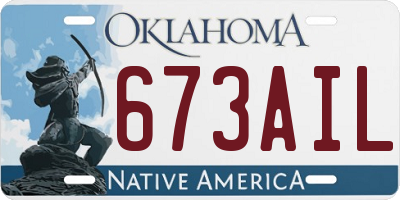 OK license plate 673AIL