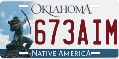 OK license plate 673AIM