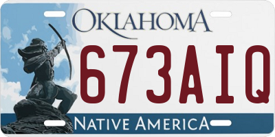 OK license plate 673AIQ