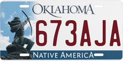 OK license plate 673AJA