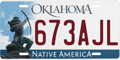OK license plate 673AJL