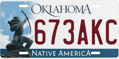 OK license plate 673AKC