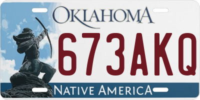 OK license plate 673AKQ