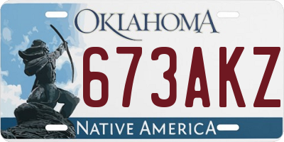 OK license plate 673AKZ