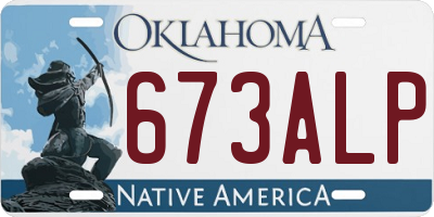 OK license plate 673ALP