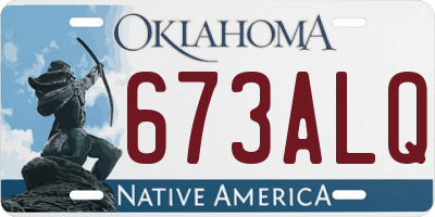 OK license plate 673ALQ