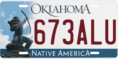 OK license plate 673ALU