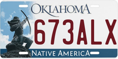 OK license plate 673ALX