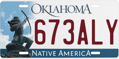 OK license plate 673ALY