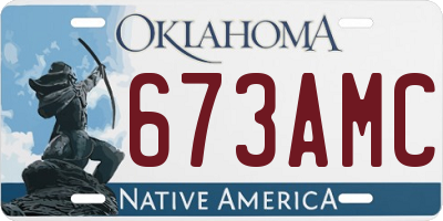 OK license plate 673AMC