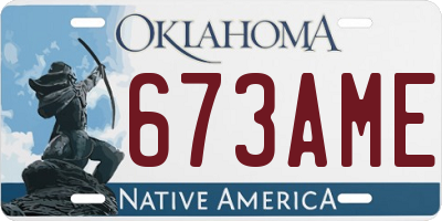 OK license plate 673AME