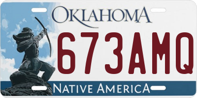 OK license plate 673AMQ