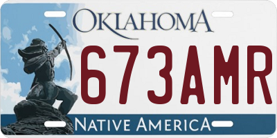 OK license plate 673AMR