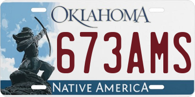 OK license plate 673AMS