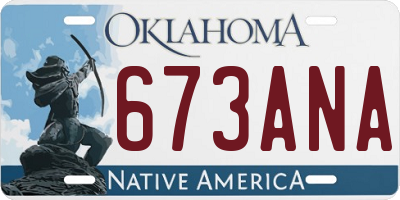 OK license plate 673ANA