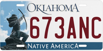 OK license plate 673ANC
