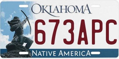 OK license plate 673APC