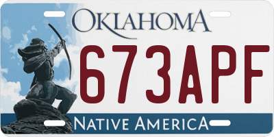 OK license plate 673APF