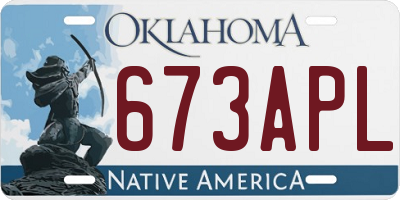 OK license plate 673APL