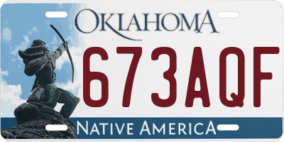 OK license plate 673AQF