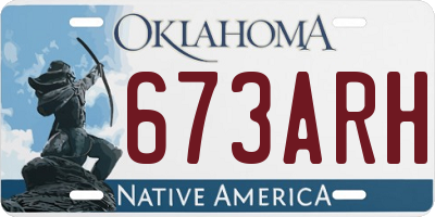 OK license plate 673ARH
