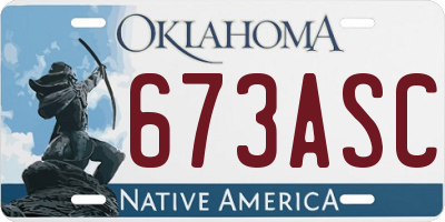 OK license plate 673ASC
