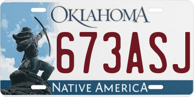 OK license plate 673ASJ