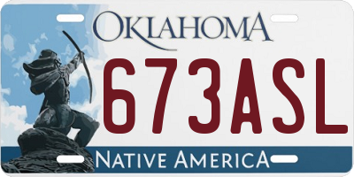 OK license plate 673ASL