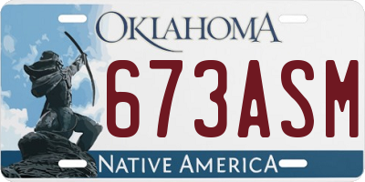 OK license plate 673ASM