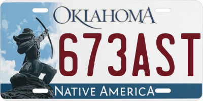 OK license plate 673AST