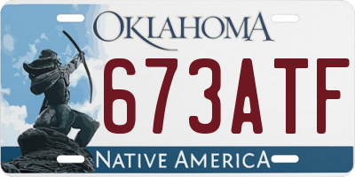 OK license plate 673ATF