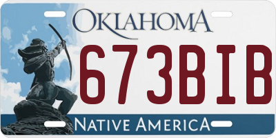 OK license plate 673BIB