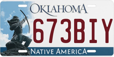 OK license plate 673BIY