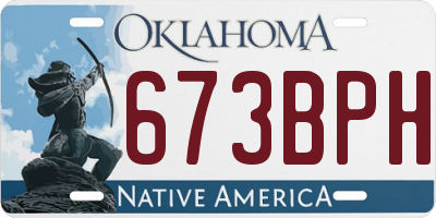 OK license plate 673BPH
