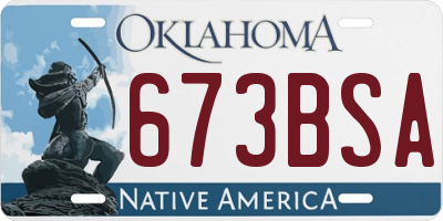 OK license plate 673BSA