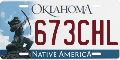 OK license plate 673CHL