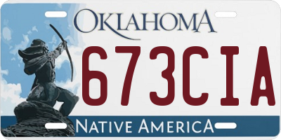 OK license plate 673CIA