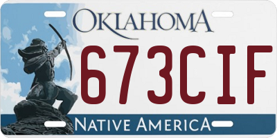 OK license plate 673CIF