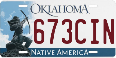OK license plate 673CIN