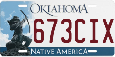 OK license plate 673CIX