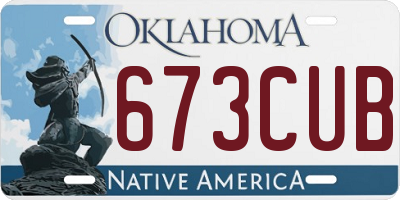 OK license plate 673CUB