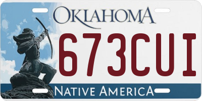 OK license plate 673CUI