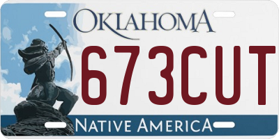 OK license plate 673CUT