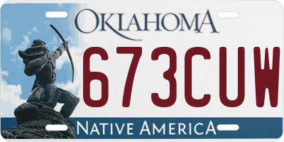 OK license plate 673CUW