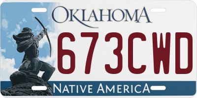 OK license plate 673CWD