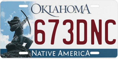 OK license plate 673DNC