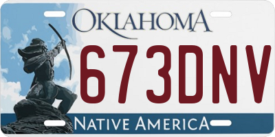 OK license plate 673DNV